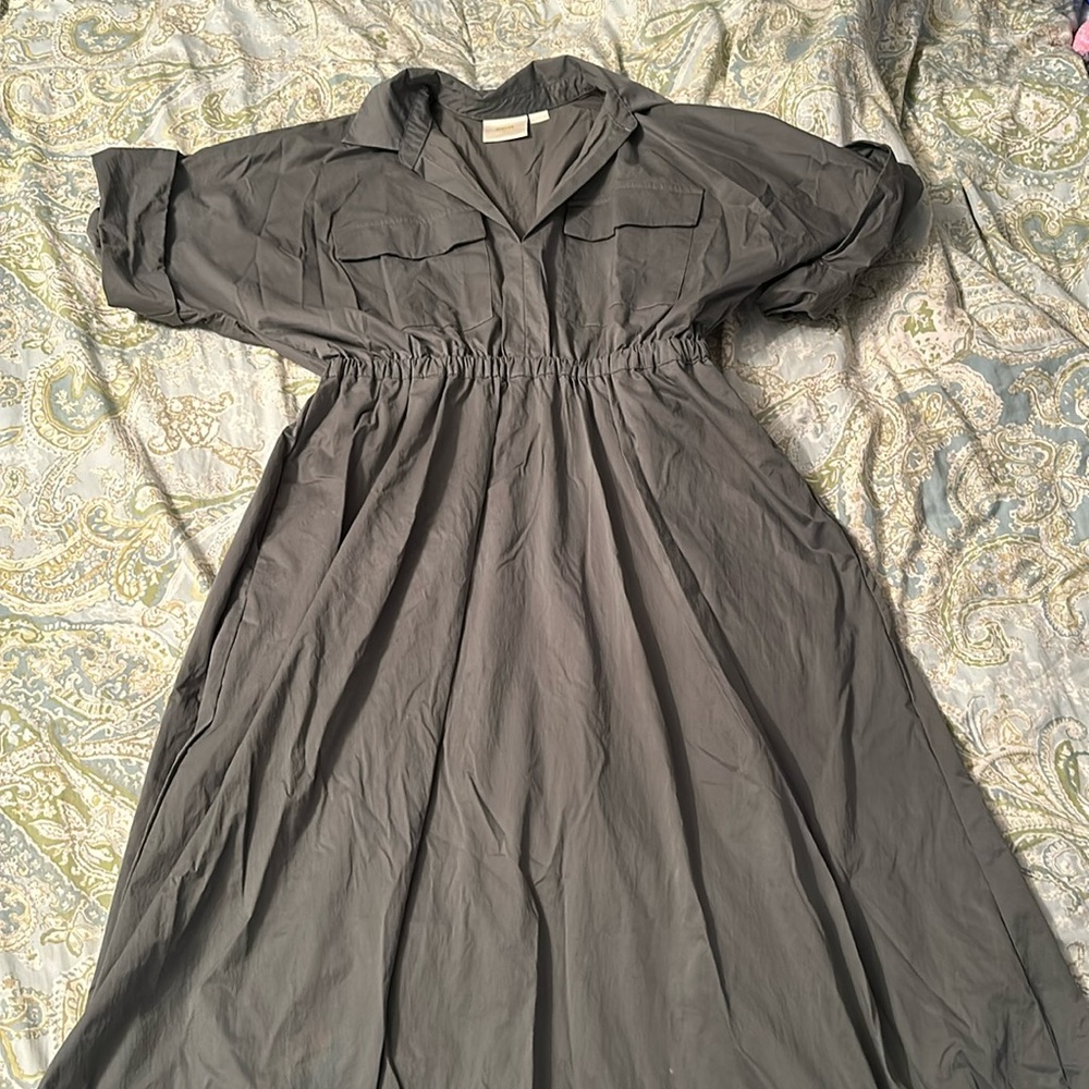 Anthropologie Maeve Green Midi Dress w/pockets